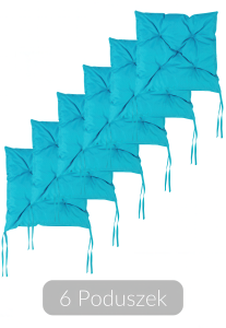 zestaw sześciu miękkich poduszek na krzesła moodme curacao blue