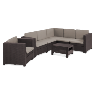 Narożnik ogrodowy PROVENCE + FOTEL Brown