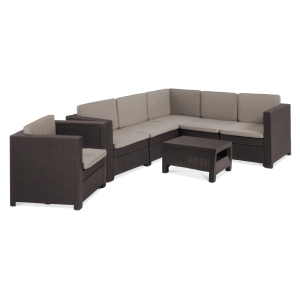 Narożnik ogrodowy PROVENCE + FOTEL Brown