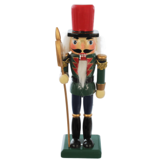 zielony dziadek do orzechów ŁUPACZ - drewniany, wysokość 21cm