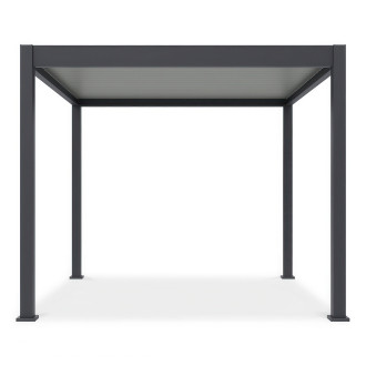 Pergola tarasowa ELEGANCE 3x3 w kolorze Antracytowym z lamelami w kolorze jasno szarym