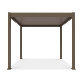Prz&oacute;d pergoli tarasowej ELEGANCE w rozmiarze 3x4 i kolorze Taupe