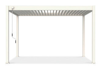 Widok frontalny pergoli tarasowej ELEGANCE 3x4 White - Gutroof
