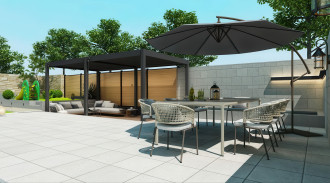 Pergola ogrodowa ELEGANCE 3x6 Anthracite - Gutroof - w aranżacji