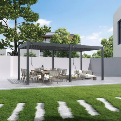 Pergola ogrodowa ELEGANCE 3x6 Anthracite - Gutroof stojąca na tarasie