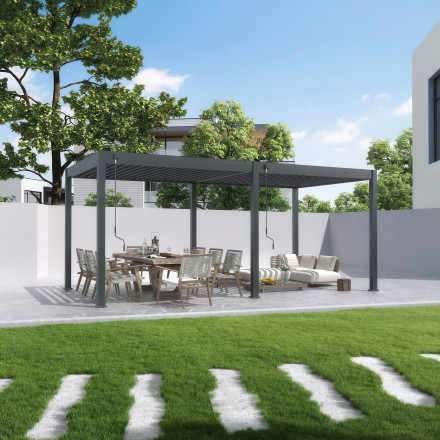 Pergola ogrodowa ELEGANCE 3x6 Anthracite - Gutroof stojąca na tarasie