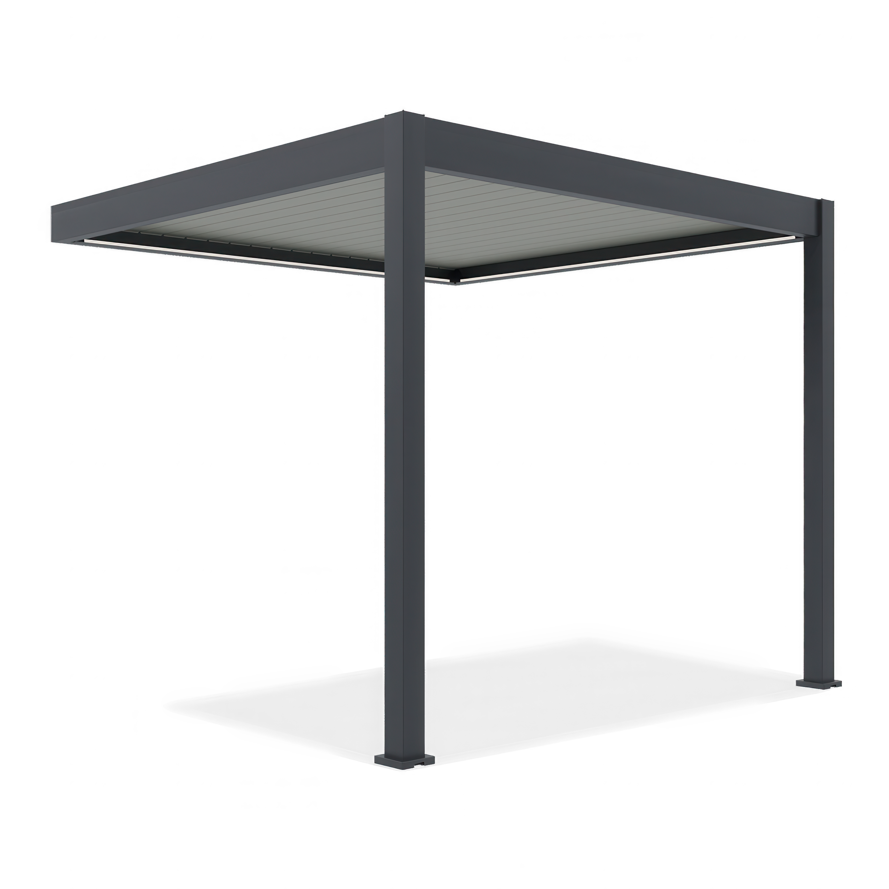 Bioklimatyczna pergola z oświetleniem LED ELEGANCE WALL AUTOMATIC 3x3 w kolorze antracytowo-jasnoszarym