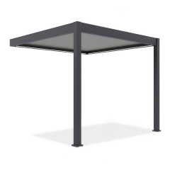 Automatyczna pergola przyścienna z oświetleniem LED 3x3 ELEGANCE WALL AUTOMATIC Anthracite/Light Grey - Gutroof