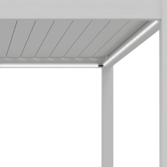 Zbliżenie na element automatycznej pergoli przyściennej elegance wall 3x4m