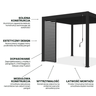 cechy panel żaluzjowy 1m w kolorze antracytowym