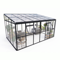Oranżeria SOHO Black 434x290cm PC + Glass - Gutroof
