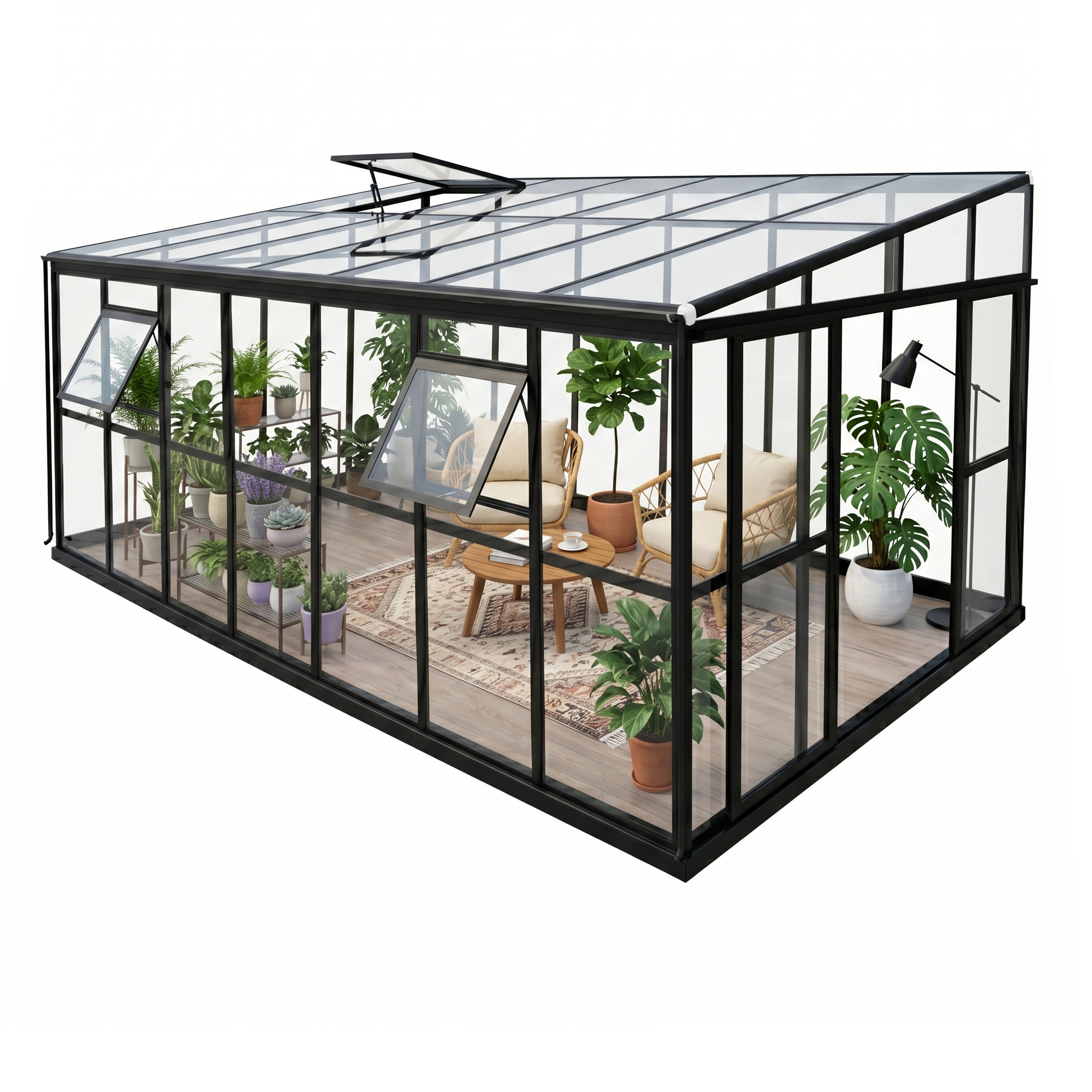 Ogród zimowy Oranżeria SOHO Black 505x290cm Solid PC + Glass - zdjęcie główne