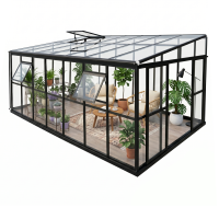 Ogród zimowy Oranżeria SOHO Black 505x290cm Solid PC + Glass - Gutroof