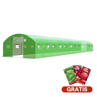 Tunel Foliowy PODWÓJNE Drzwi 4x12x2 - 48m2 12 sekcji Zielony