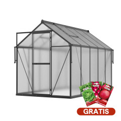 Szklarnia ogrodowa z poliwęglanu Slide-In NEW 183x303cm Black - Cultivo