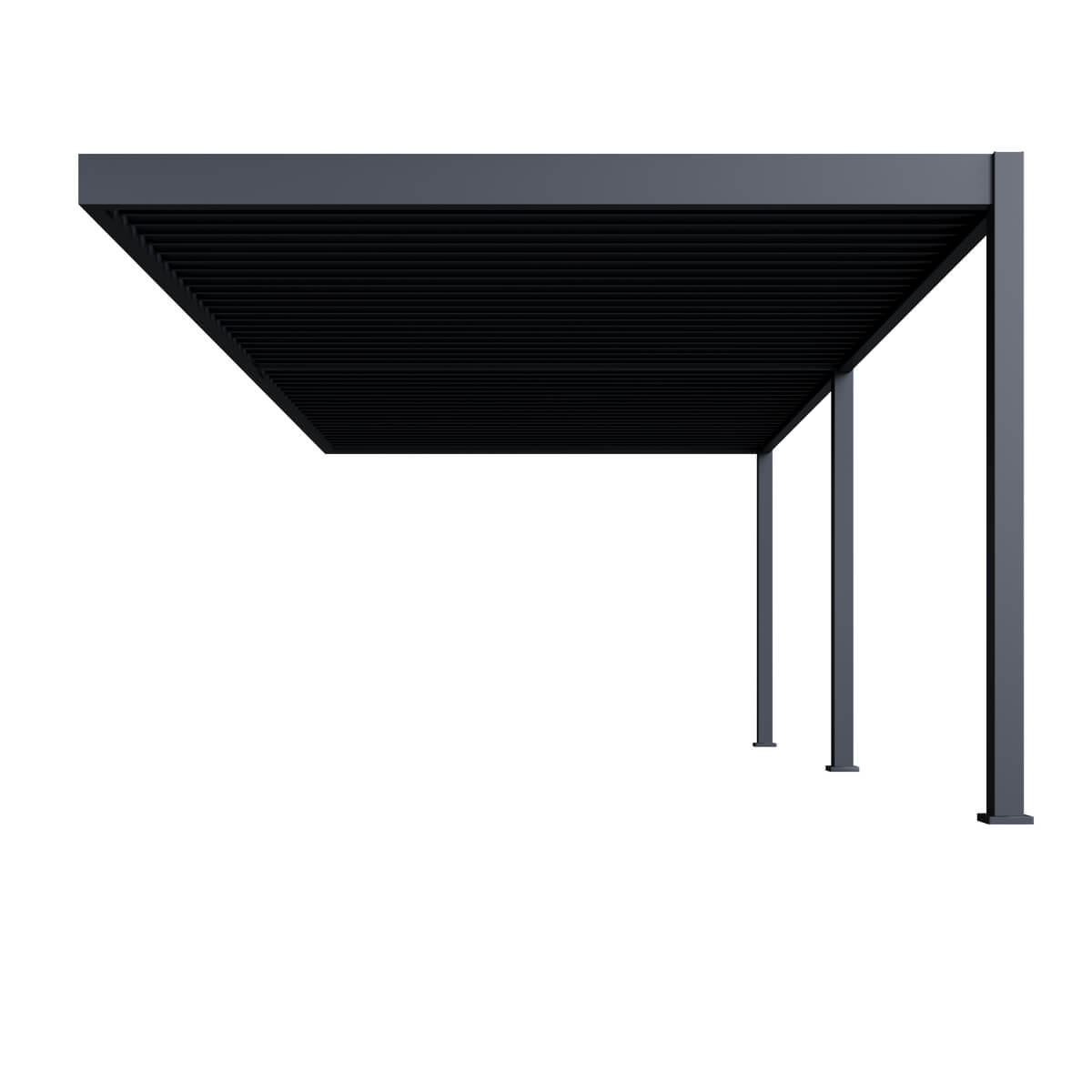 Rysunek techniczny i wymiary pergoli przyściennej DELUXE Wall