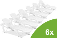 Zestaw leżaków ogrodowych MONOBLOCK White 6szt. - Focus Garden