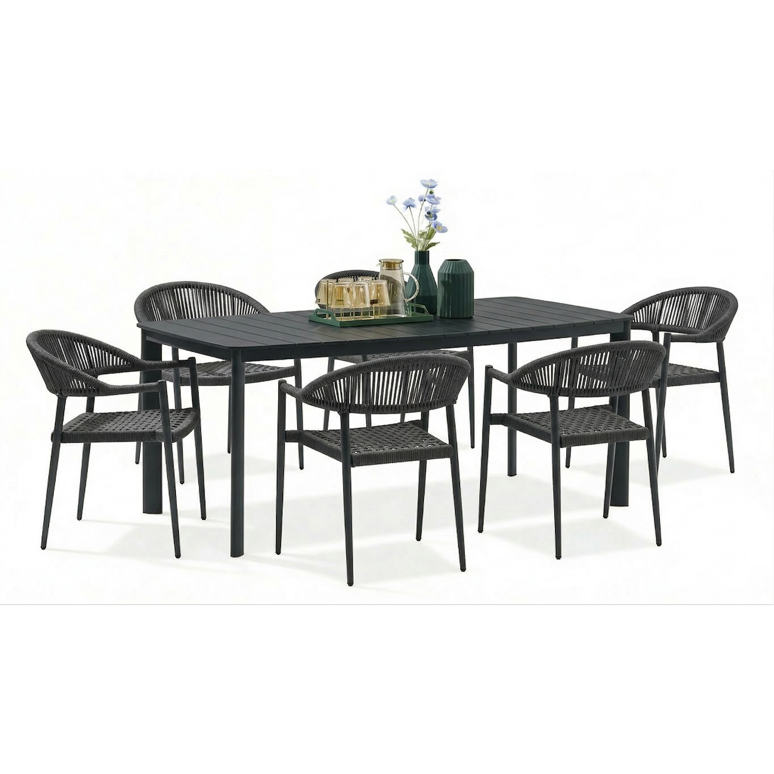 Zestaw jadalniany ARDEN 6+1 Dark Grey - Bjørkka