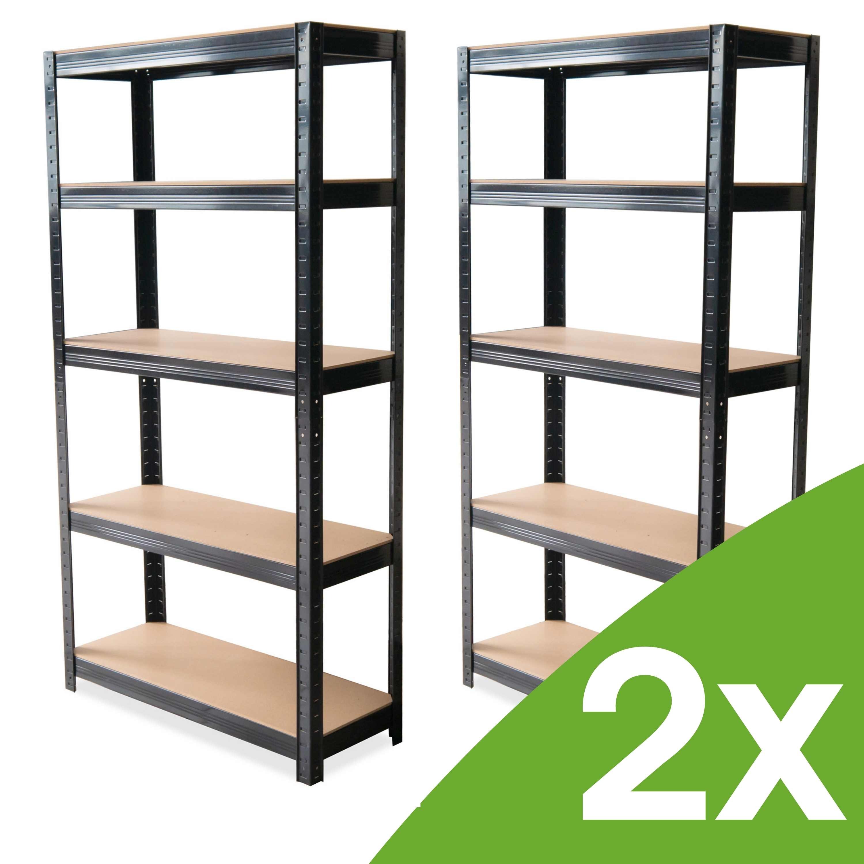 Dwa regały metalowe warsztatowe 180x90x30cm BLACK - Hardmaister