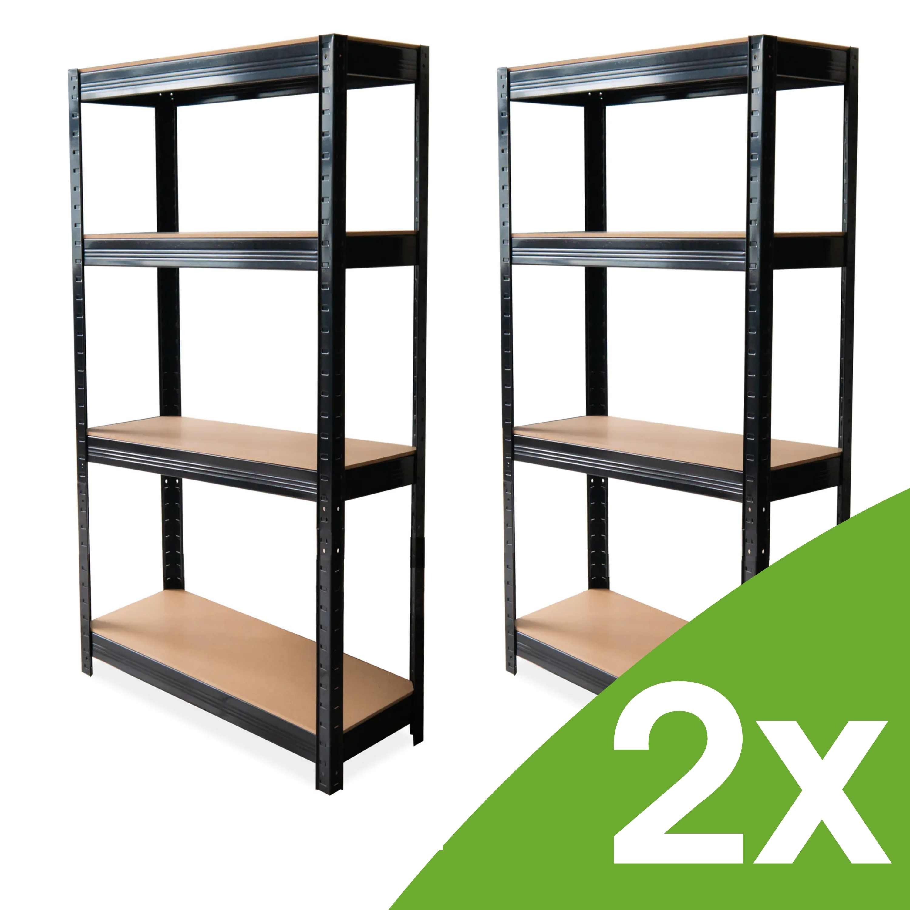 Dwa regały metalowe garażowe 150 x 70 x 30cm BLACK - Hardmaister