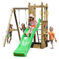 Ogrodowy plac zabaw dla dzieci Fungoo Funny 3 z drewna