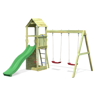 Drewniany, bezpieczny plac zabaw dla dzieci Fungoo Flappi