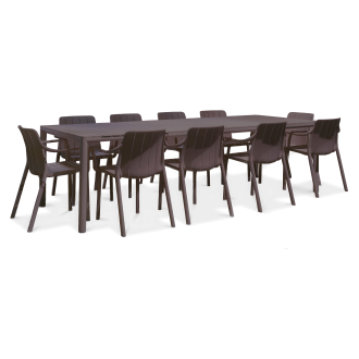 Zestaw tarasowy Nardi TIBERINA/TEVERE 10+1 z rozkładanym stołem 210-275 cm, Terra