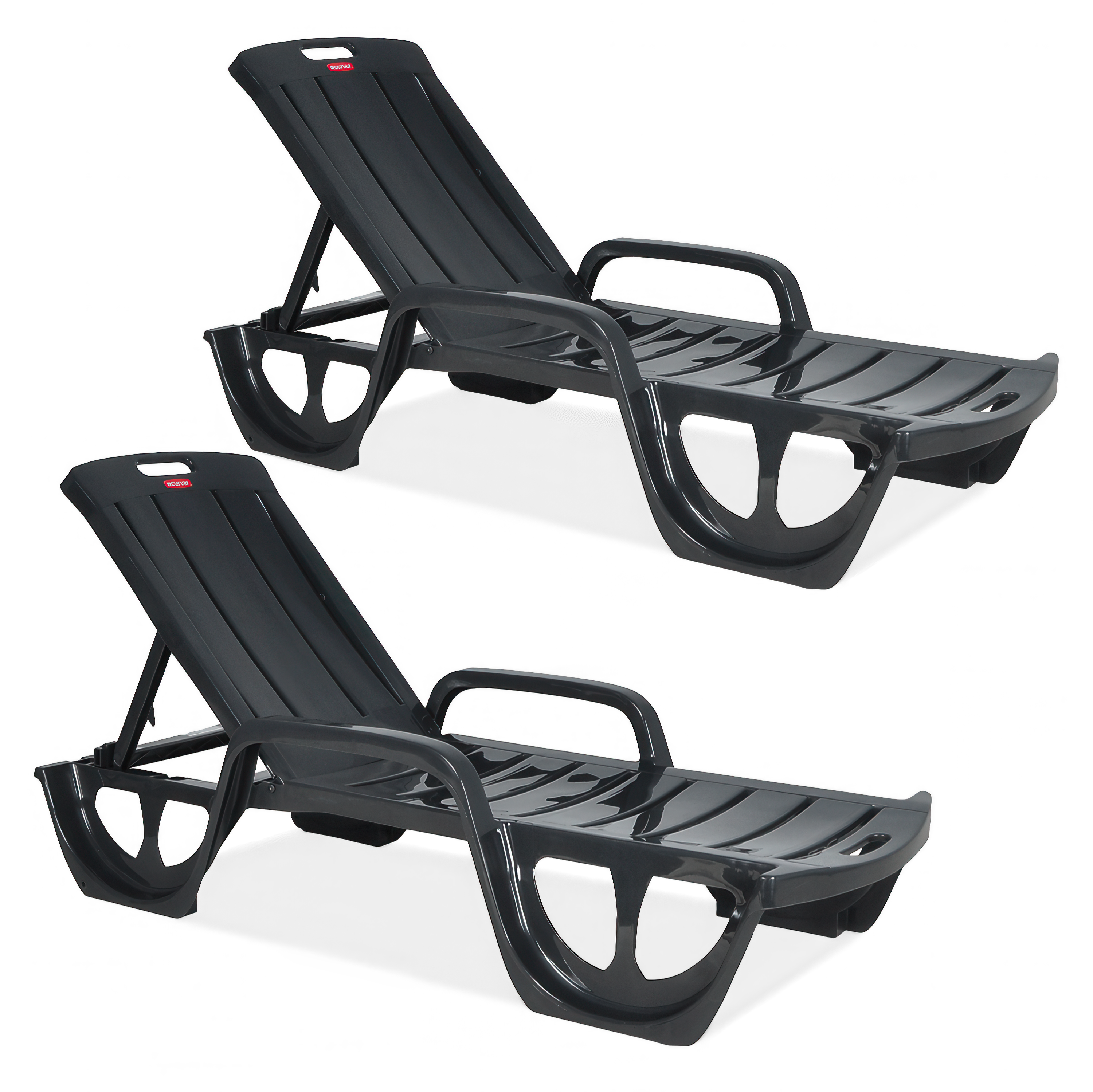 Zestaw dwóch grafitowych leżaków na ogród Florida