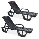 Zestaw dwóch grafitowych leżaków na ogród Florida