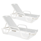 zestaw dwóch białych leżaków na ogród Florida