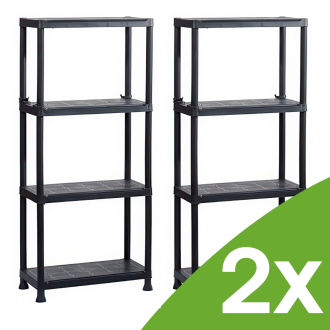 Zestaw dwóch regałów 60 z 4 półkami PLUS KETER