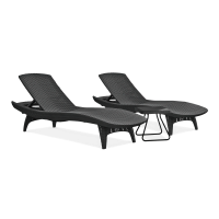 Zestaw leżaków ogrodowych PACIFIC 2 szt. + stolik Graphite