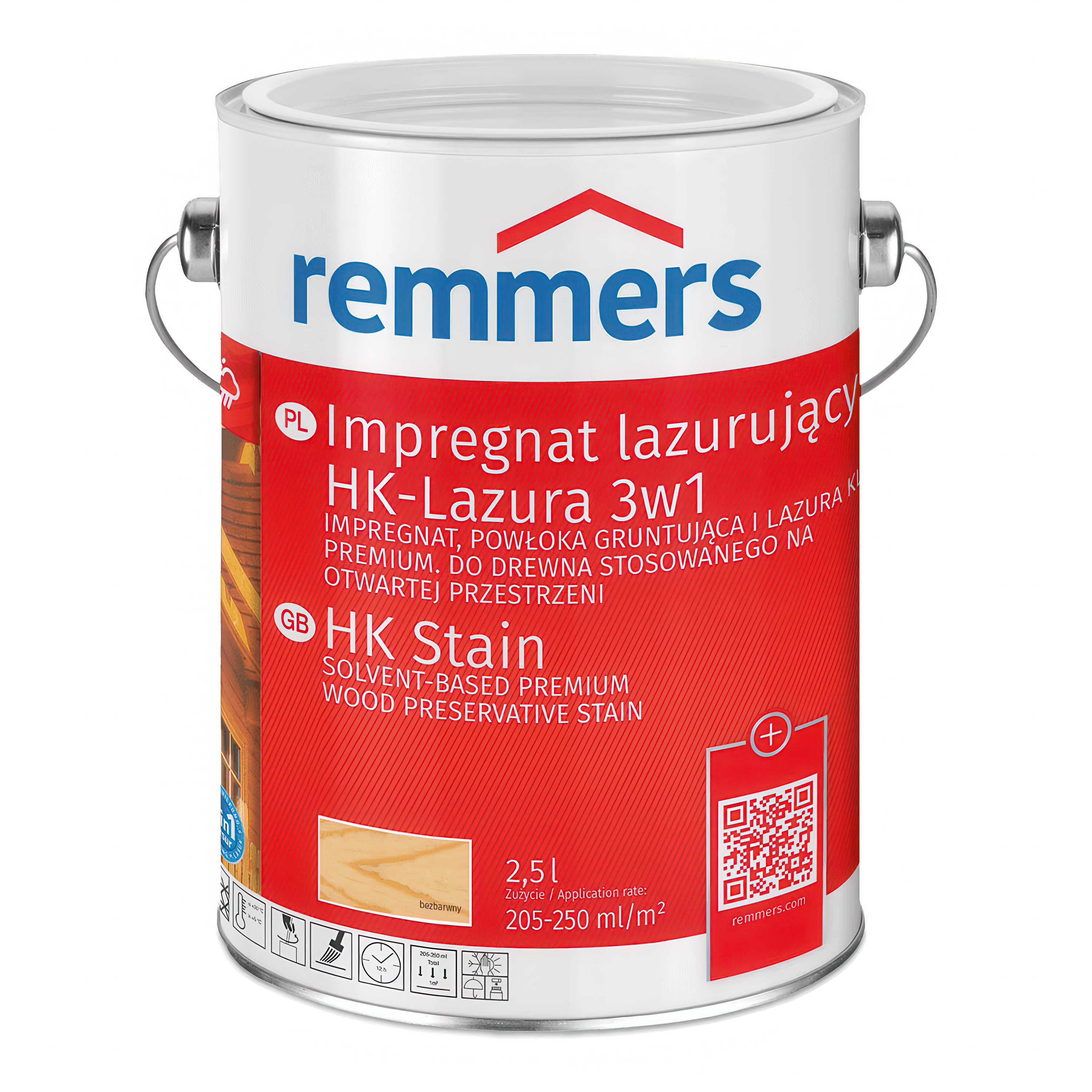 metalowe opakowanie od lazury impregnującej do drewna