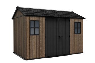 Domek na narzędzia Keter Deco Apex 7511/1175 Walnut z podw&oacute;jnymi drzwiami i oknami