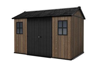 Domek na narzędzia Keter Deco Apex 7511/1175 WALNUT brązowy z podw&oacute;jnymi drzwiami i oknami
