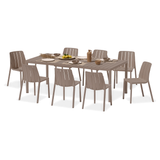 Zestaw mebli TIBERINA BISTROT/TEVERE 147 8+1 Tortora - Nardi