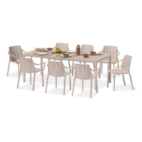 Zestaw ogrodowy Nardi TIBERINA/TEVERE 8+1 z rozkładanym stołem 147–211 cm, Corda