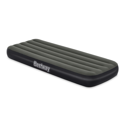 Materac jednoosobowy Bestway w kolorze szaro-czarnym – widok produktu na białym tle.