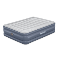 Materac z powłoką antybakteryjną i pompką TRITECH QUEEN 2x1,5m granatowy - Bestway 6713I