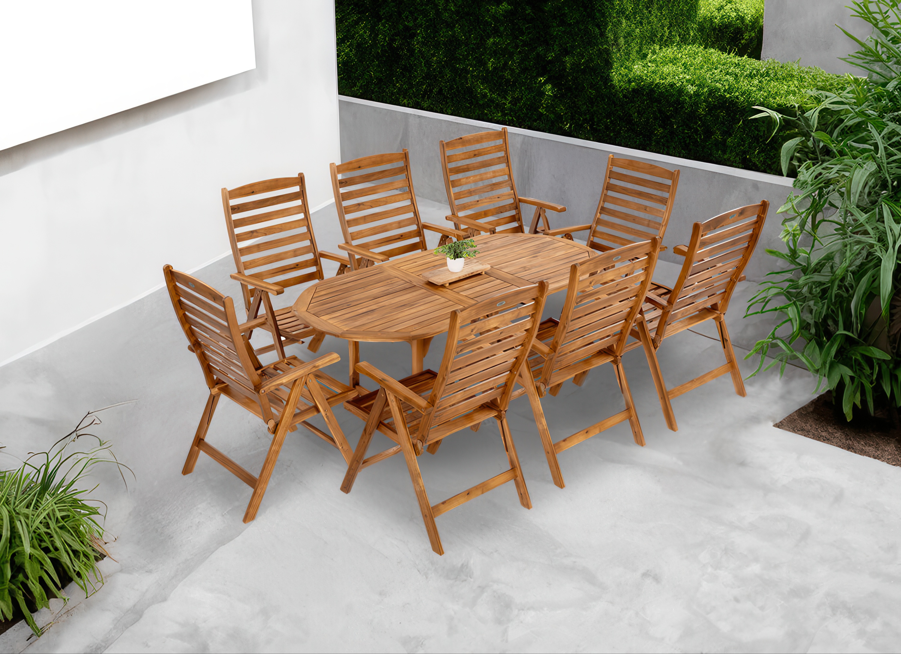 Meble ogrodowe z drewna AKADIA DINING 190/8+1- FOCUS GARDEN