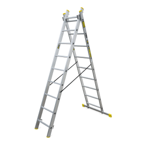dwuelementowa drabina aluminiowa z dziewięcioma stopniami