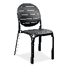 Czarne krzesło plastikowe ogrodowe z oparciem