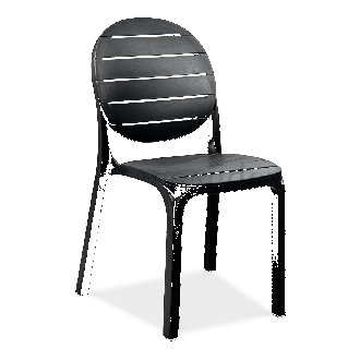 Czarne krzesło plastikowe ogrodowe z oparciem