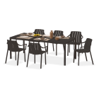 Zestaw ogrodowy Nardi TIBERINA/TEVERE 6+1 z rozkładanym stołem 147–211 cm, antracyt