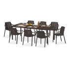 Zestaw ogrodowy Nardi TIBERINA/TEVERE 8+1 z rozkładanym stołem 147–211 cm, antracyt