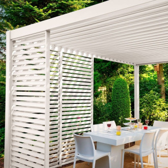 Aranżacja panela do żaluzji pergoli Premium, White 93cm Gutroof