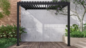Aranżacje Pergola ścienna ogrodowa na taras Premium Wall 3x4 Anthracite Gutroof