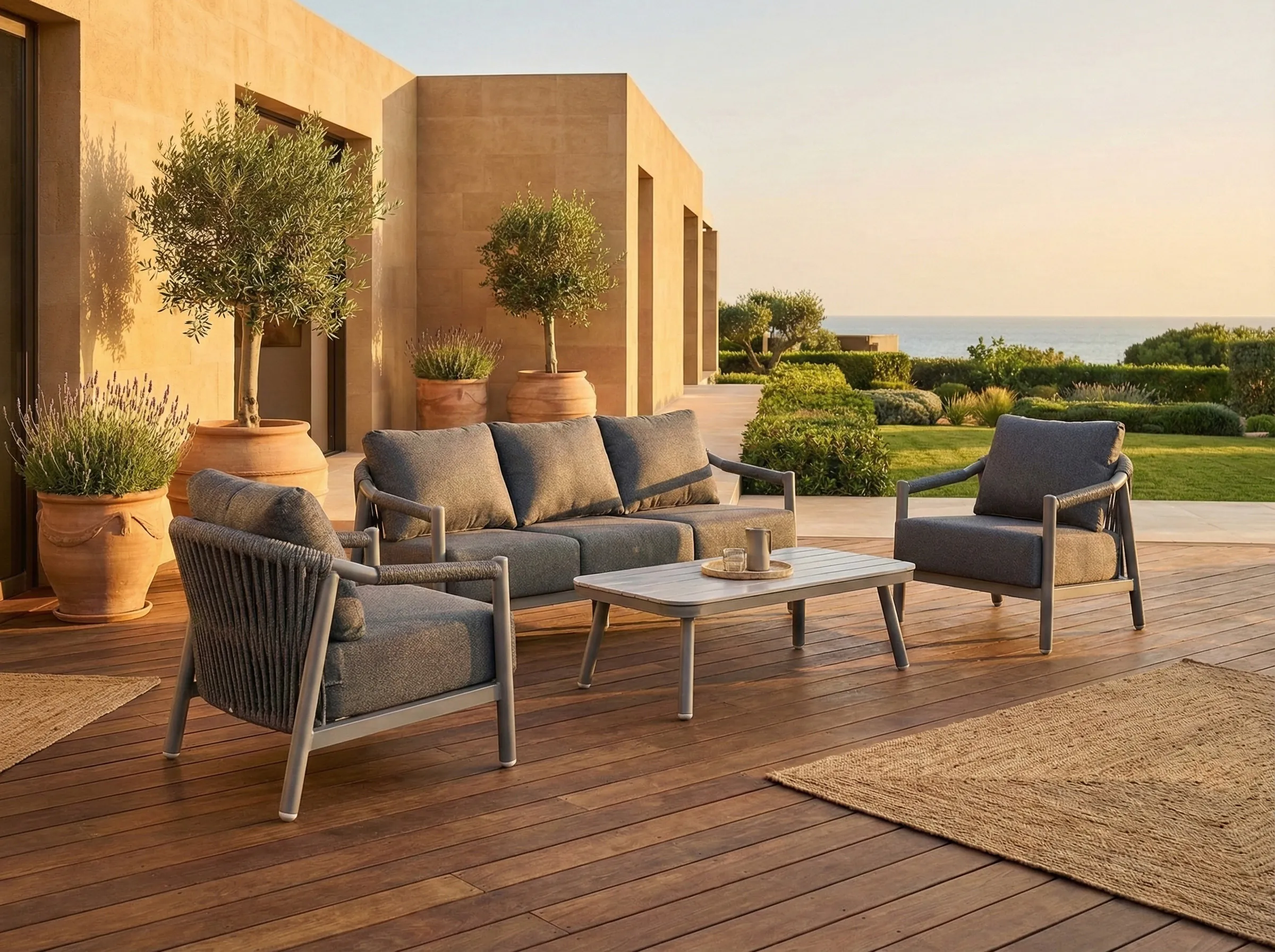 Meble tarasowe z aluminium MONTI CAFFE GREY - FURRORE