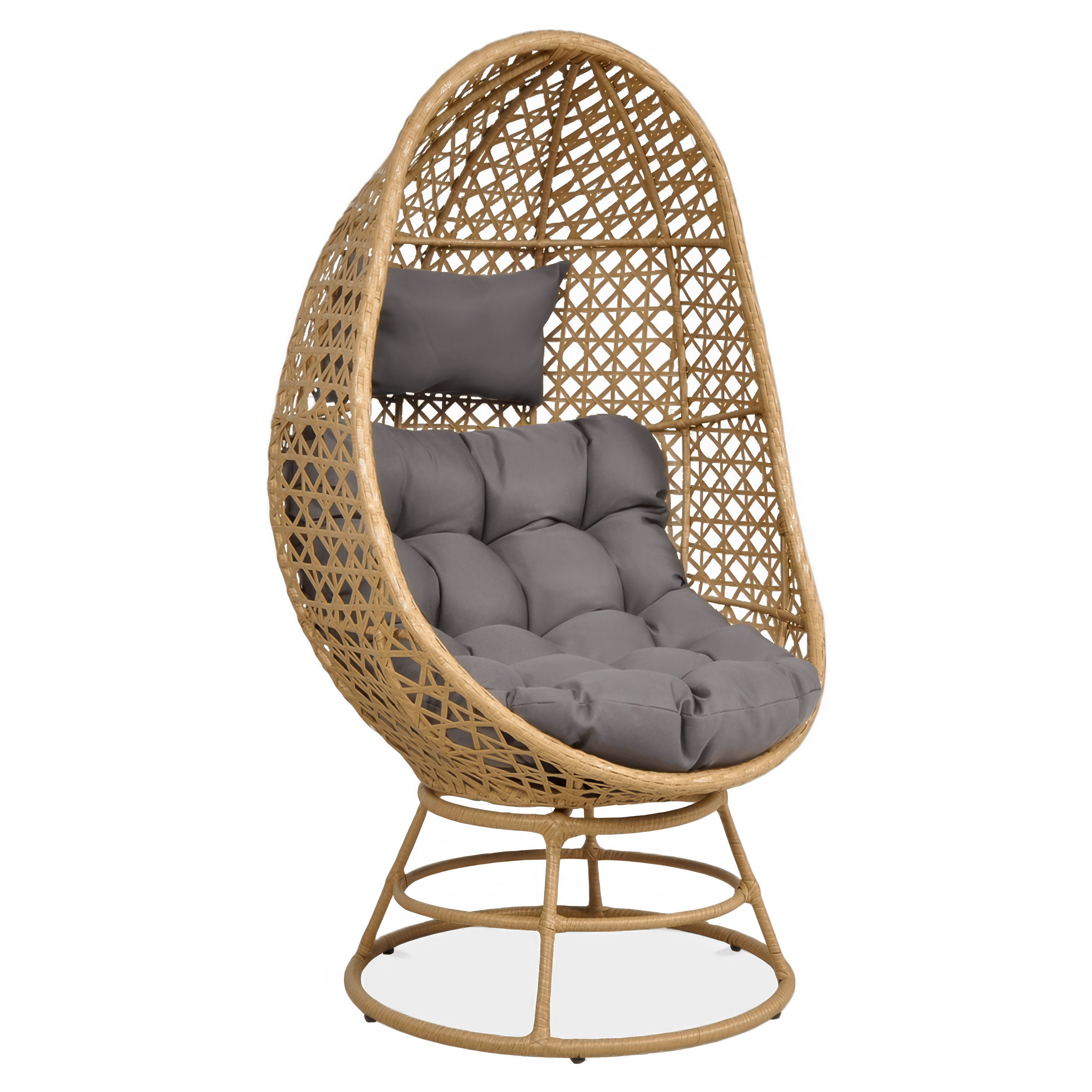 Fotel obrotowy z technorattanu HOLIDAY Beige