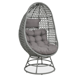 Fotel obrotowy z technorattanu HOLIDAY Grey